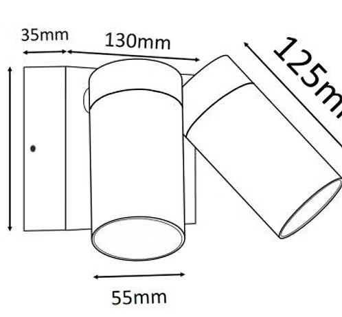 3A Lighting ST153: Double Adjustable GU10 Spot PIR Sensors