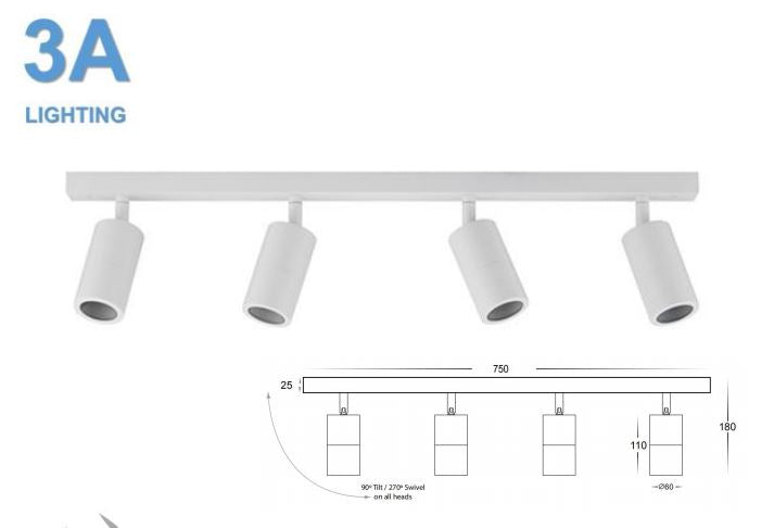 3A Lighting 4 Lights Bar Adjustable (2144)