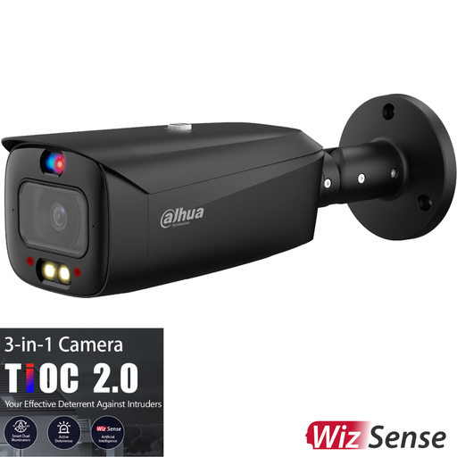 DAHUA 6MP TIOC 2.0 ACTIVE DETERRENCE BULLET FIXED CAMERA BLACK