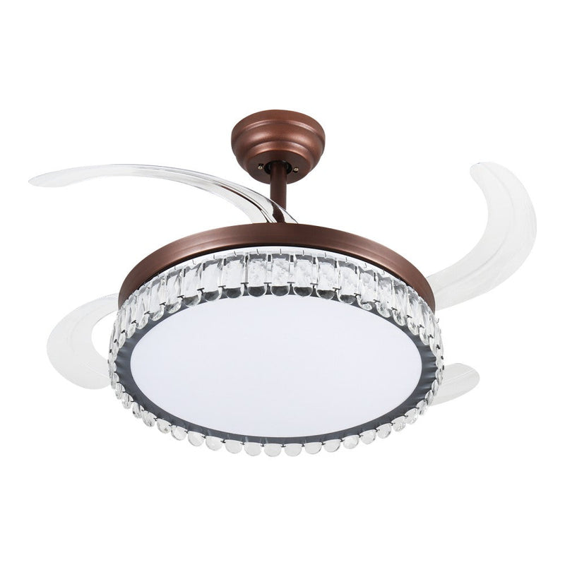 Windora Thalia 42" Antique Bronze Crystal Chandelier DC Ceiling Fan w/ 3CCT LED Remote - image 4
