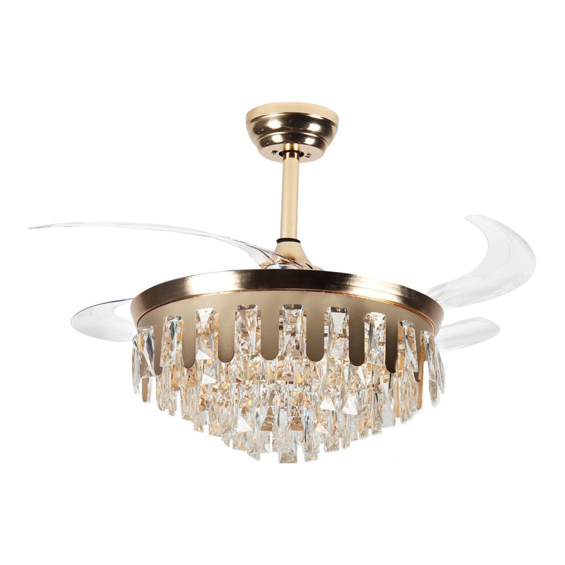 Windora Valen 42" Gold Crystal Chandelier DC Ceiling Fan w/ 3CCT LED Remote Control - image 4