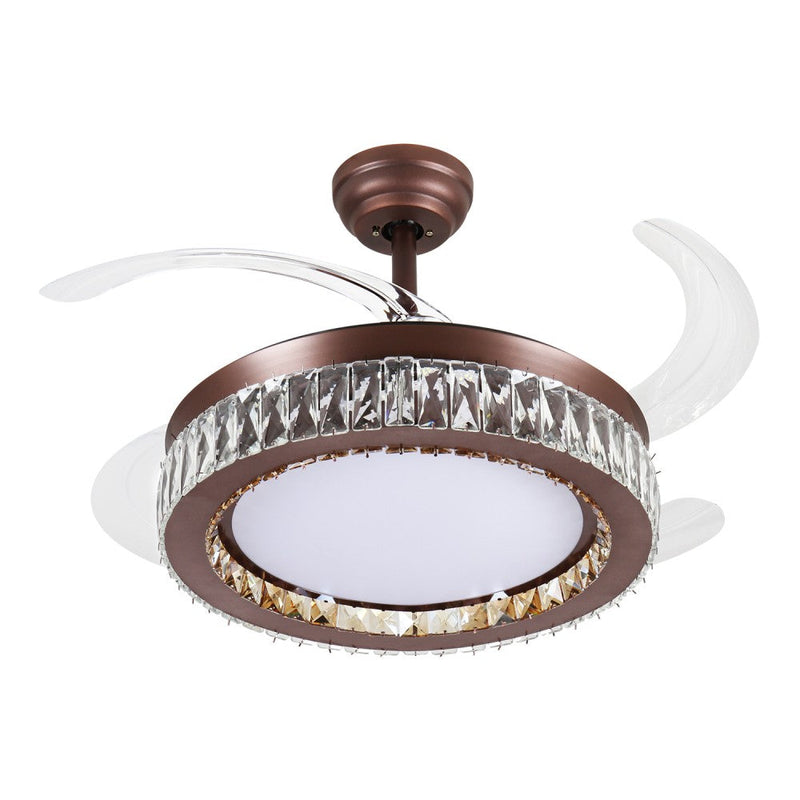 Windora Calista 42" Antique Bronze Crystal Chandelier DC Ceiling Fan w/ 3CCT LED Remote Control - image 4