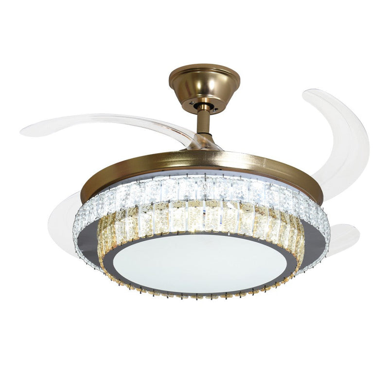 Windora Aurea 42" Gold Dual-Tone Crystal DC Ceiling Fan w/ 3CCT LED Remote Control - image 3
