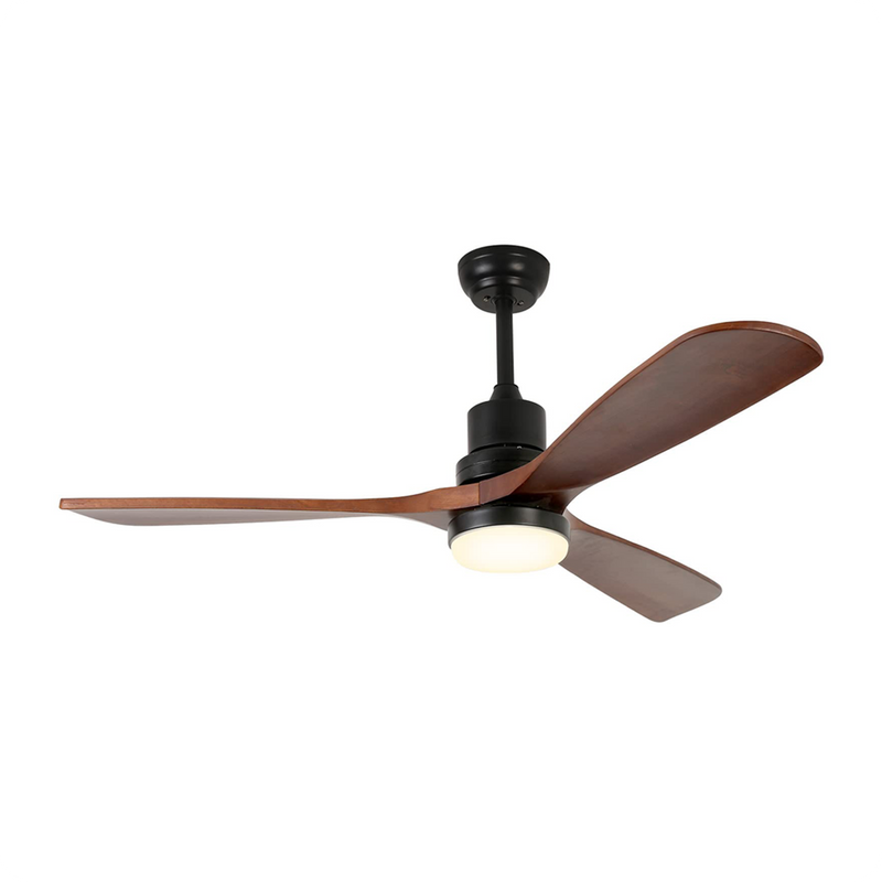 52'' Ceiling Fan with Light Modern Black&Brown with Remote CF-5201