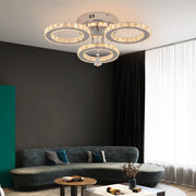 Luretta 30W Crystal Ring Tri-Colour Flush Mount Chandelier - image 4