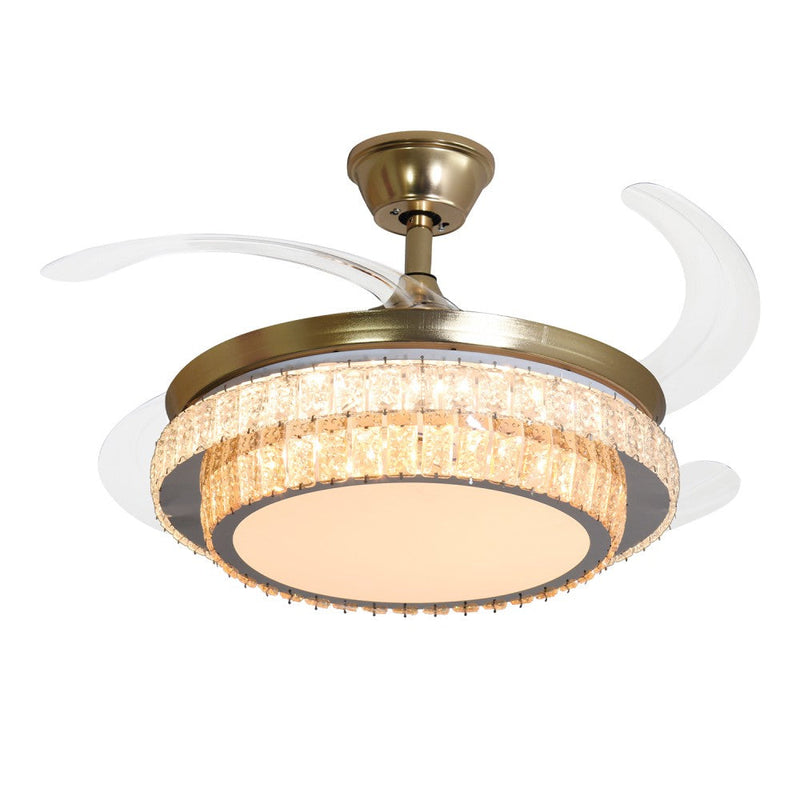 Windora Aurea 42" Gold Dual-Tone Crystal DC Ceiling Fan w/ 3CCT LED Remote Control - image 2