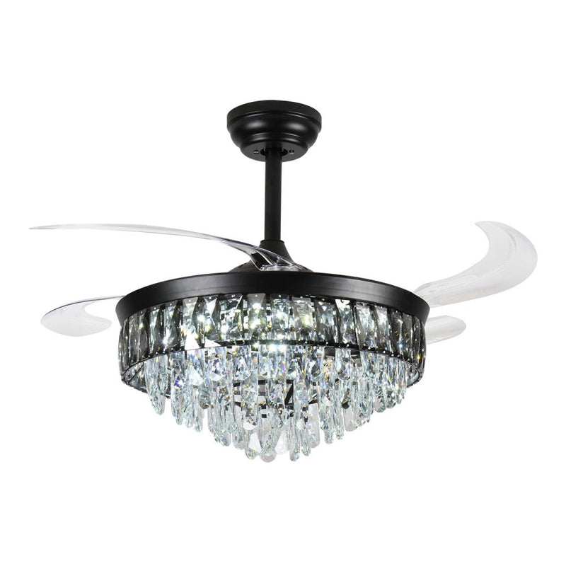 Windora Nyx 42" Black Crystal Chandelier DC Ceiling Fan w/ 3CCT LED Remote Control - image 3