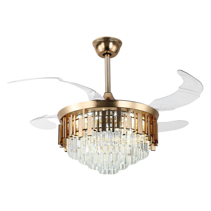 Windora Solenne 42" Gold Crystal Chandelier DC Ceiling Fan w/ 3CCT LED Remote - image 3