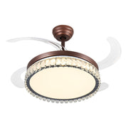 Windora Thalia 42" Antique Bronze Crystal Chandelier DC Ceiling Fan w/ 3CCT LED Remote