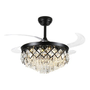 Windora Seraphine 42" Black Crystal Chandelier DC Ceiling Fan w/ 3CCT LED Remote Control