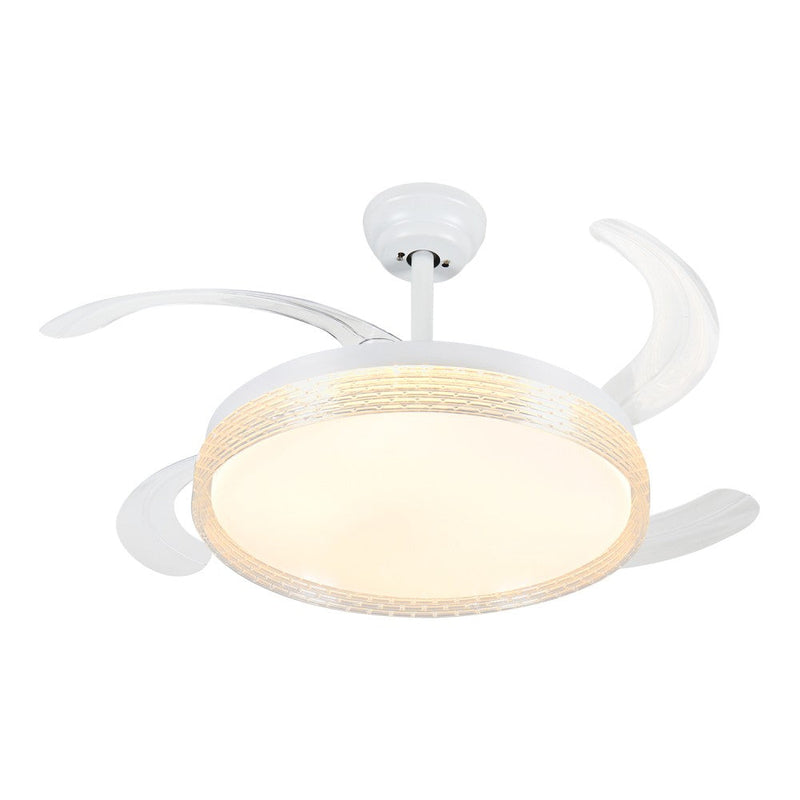 Windora Liora 42" White Weave DC Ceiling Fan w/ 3CCT LED Remote Control