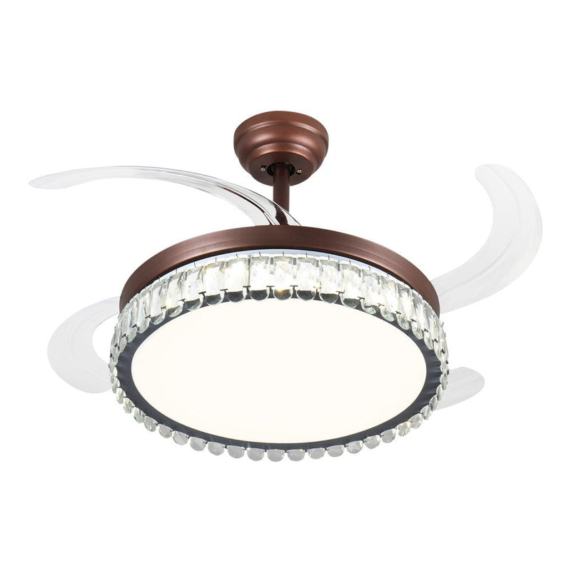 Windora Thalia 42" Antique Bronze Crystal Chandelier DC Ceiling Fan w/ 3CCT LED Remote - image 2