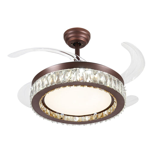 Windora Calista 42" Antique Bronze Crystal Chandelier DC Ceiling Fan w/ 3CCT LED Remote Control - image 2