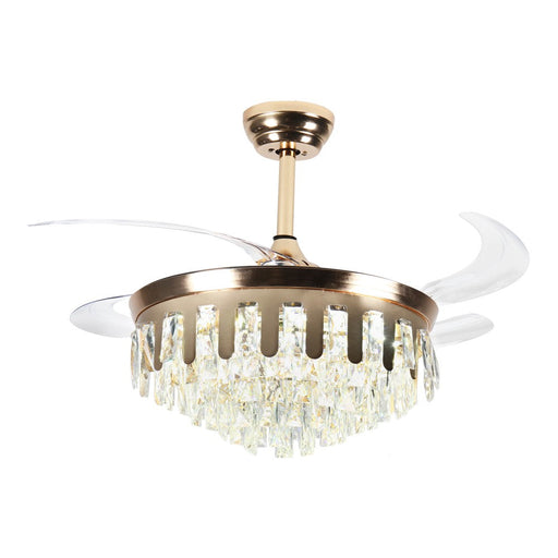 Windora Valen 42" Gold Crystal Chandelier DC Ceiling Fan w/ 3CCT LED Remote Control - image 2