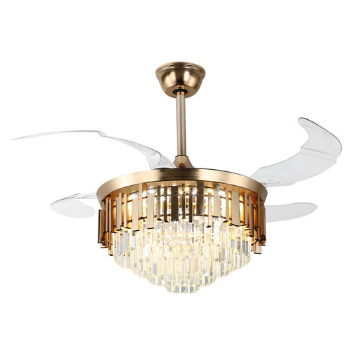Windora Solenne 42" Gold Crystal Chandelier DC Ceiling Fan w/ 3CCT LED Remote - image 2