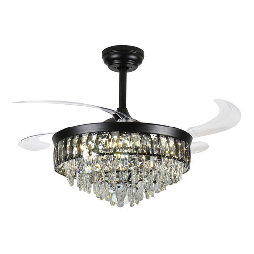 Windora Nyx 42" Black Crystal Chandelier DC Ceiling Fan w/ 3CCT LED Remote Control - image 2