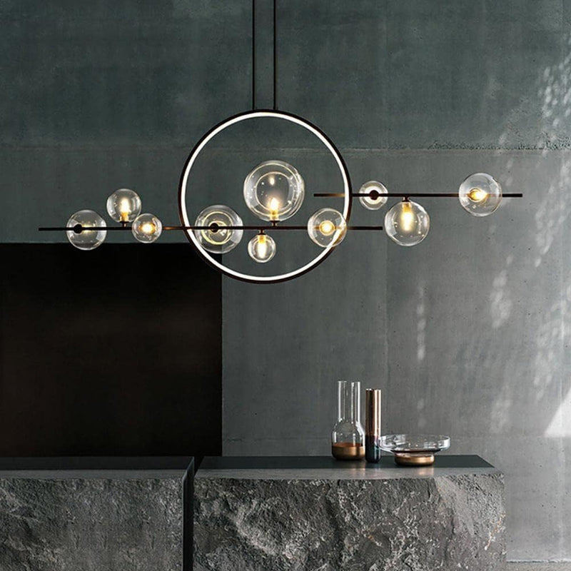 Glass Globe Sputnik Chandelier 10-Light LED Pendant Light CL-GM10