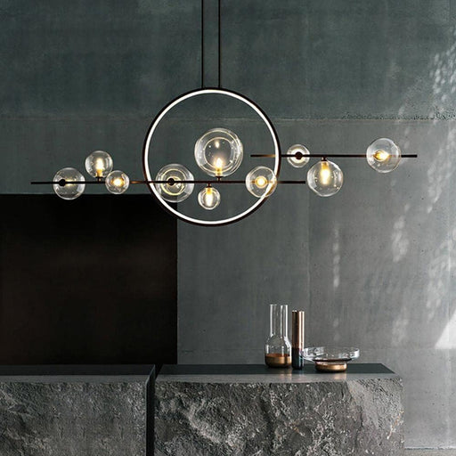 Glass Globe Sputnik Chandelier 10-Light LED Pendant Light CL-GM10