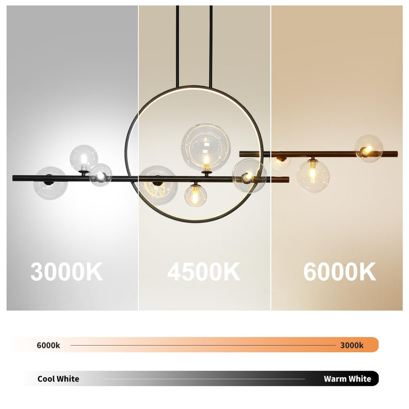 Glass Globe Sputnik Chandelier 10-Light LED Pendant Light CL-GM10