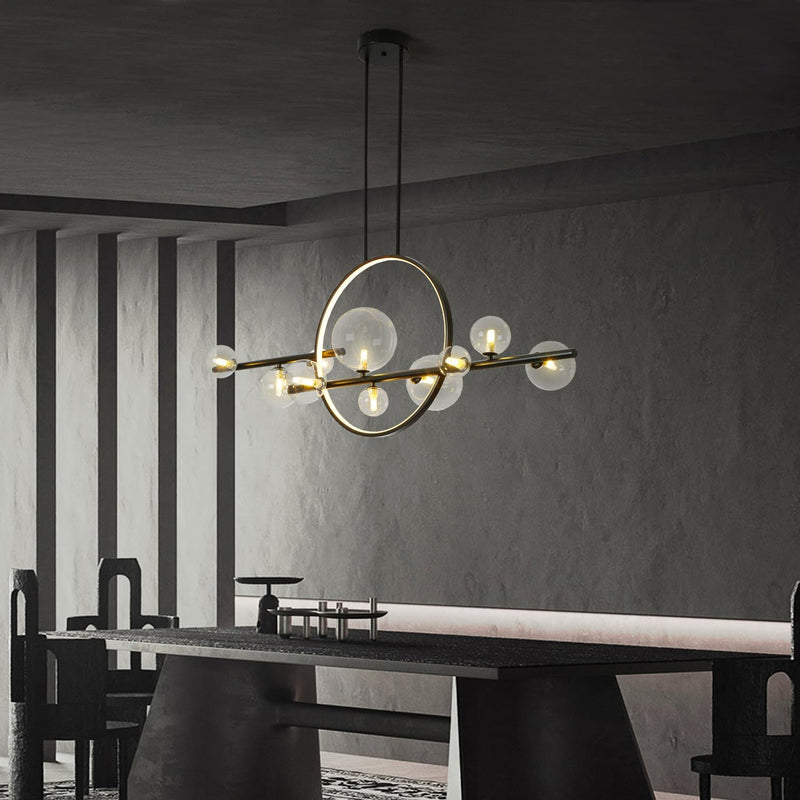Glass Globe Sputnik Chandelier 10-Light LED Pendant Light CL-GM10