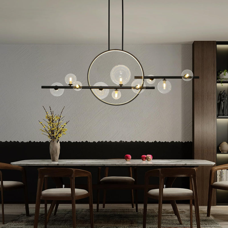 Glass Globe Sputnik Chandelier 10-Light LED Pendant Light CL-GM10