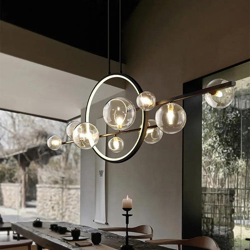 Glass Globe Sputnik Chandelier 10-Light LED Pendant Light CL-GM10