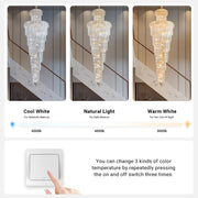 Crystal High Ceiling Chandelier Luxury Modern Spiral Light CL-LCAKE21