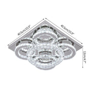 Aveline 51W Tri-Colour Dimmable Crystal Flush Mount Ceiling Light – 40.5cm - image 9