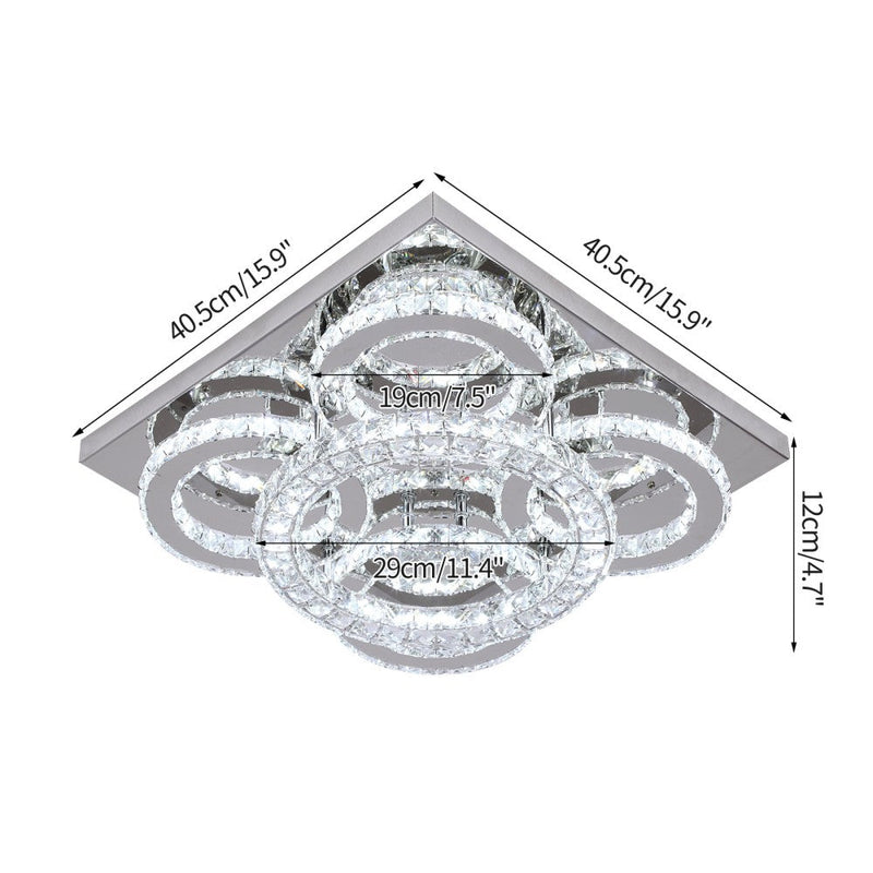 Aveline 51W Tri-Colour Dimmable Crystal Flush Mount Ceiling Light – 40.5cm - image 9