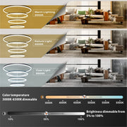 DIY 5/6 Rings Chandelier Modern Black White Dimmable Ceiling CL-NRBC