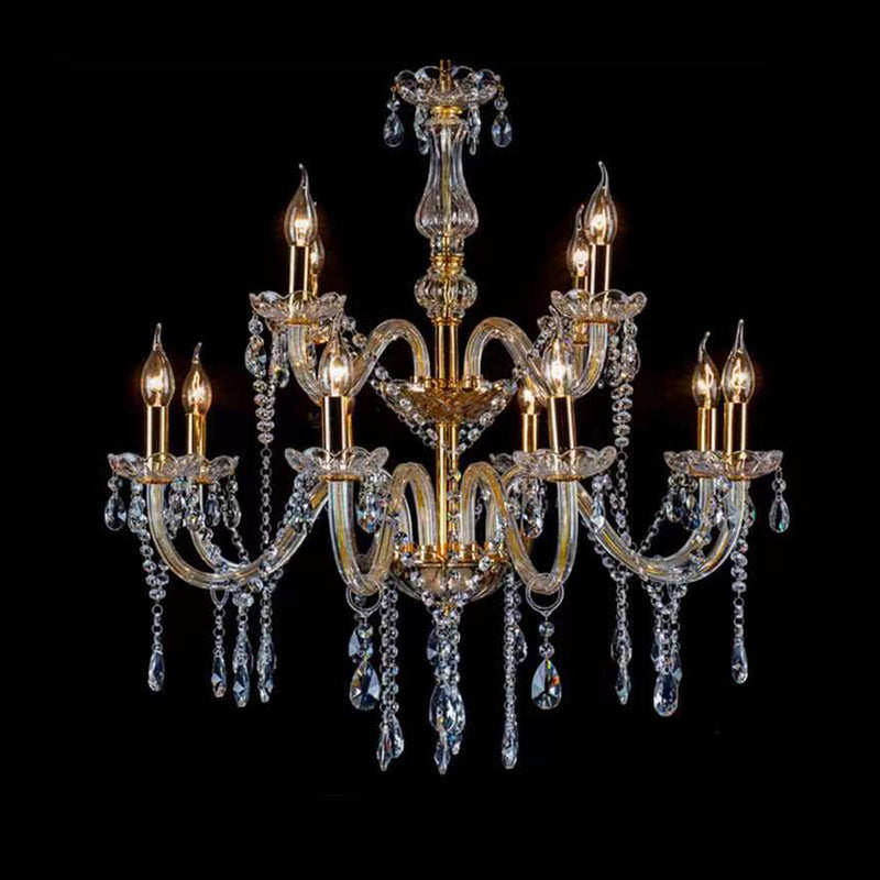 12 Lights Crystal Chandelier Large Ceiling Pendant Light CL-NCC12