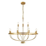 12 Lights Candle Chandelier Gold Farmhouse & Industrial Pendant CL-12HCCG