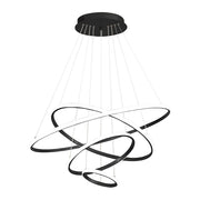 4 Rings Chandelier Black 3 Colors Home Ceiling Light CL-4RB