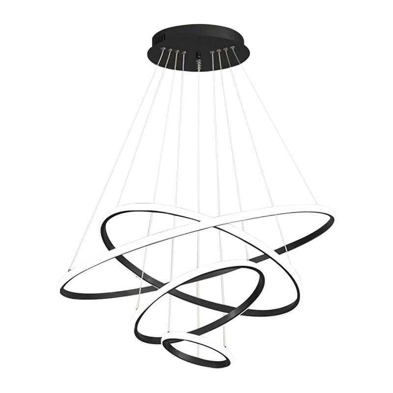 4 Rings Chandelier Black 3 Colors Home Ceiling Light CL-4RB