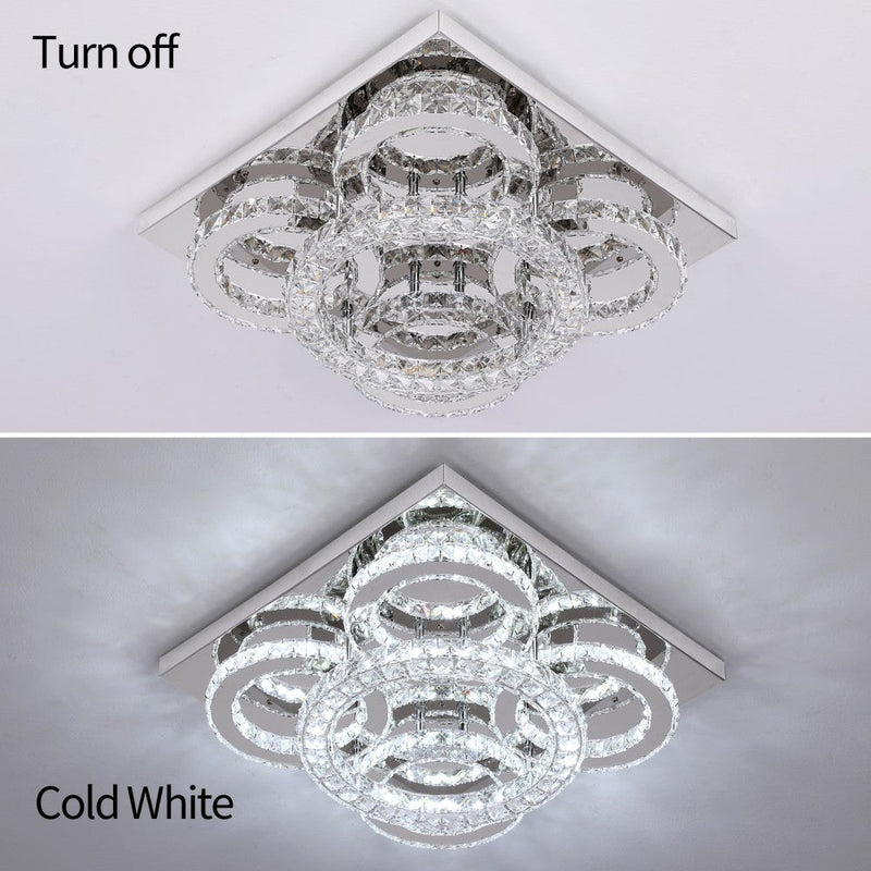 Aveline 51W Tri-Colour Dimmable Crystal Flush Mount Ceiling Light – 40.5cm - image 7