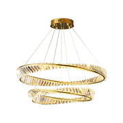 2 Rings Crystal Chandelier 60&80cm Gold 3 Colors With Remote CL-2R68