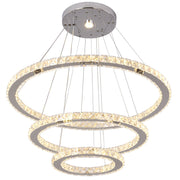 Zaria 3-Ring Crystal Chandelier – Tri-Colour Adjustable
