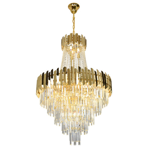 Aria 23-Light Gold Crystal Tiered Chandelier – 80cm