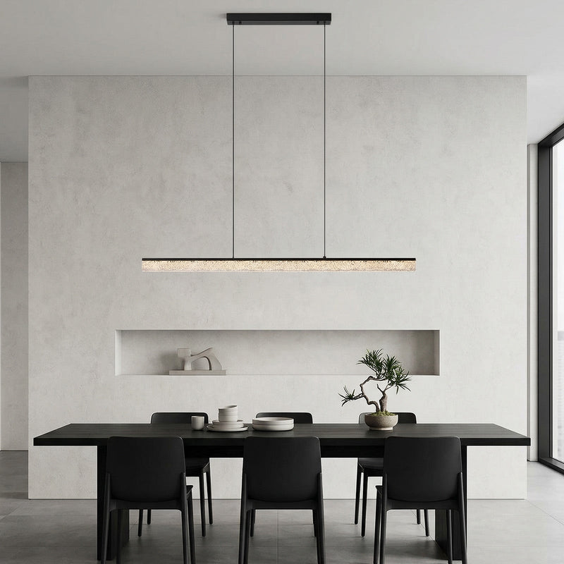 Crackle Resin Linear Pendant Light Modern Minimalist Dining Chandelier CL-LSCC