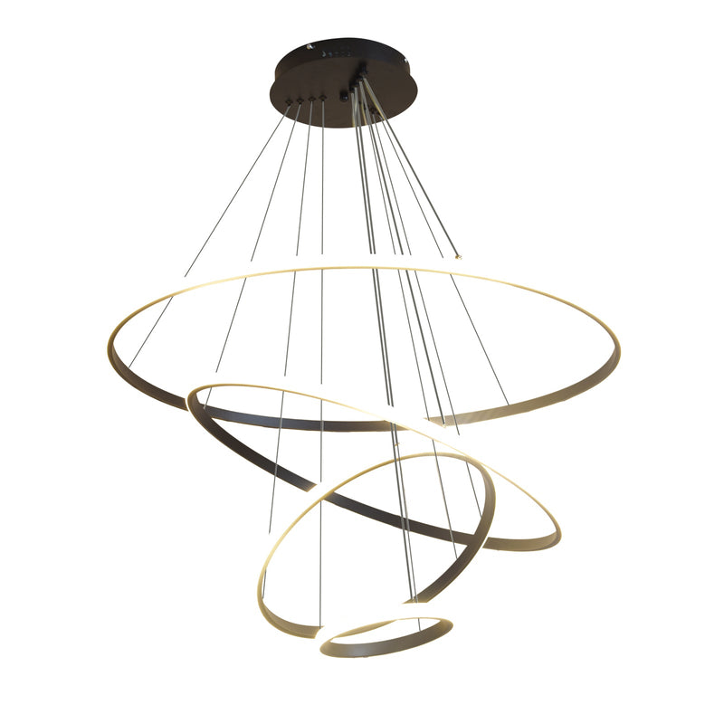 Lucina 4-Ring LED Pendant Light 3CCT – Black