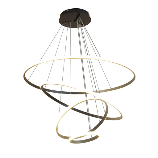 Lucina 4-Ring LED Pendant Light 3CCT – Black