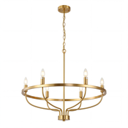 6 Lights Candle Chandelier Gold Farmhouse & Industrial Pendant CL-6CD