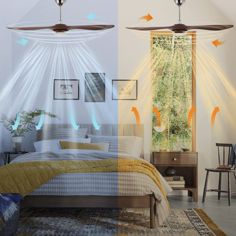 52'' Ceiling Fan with Light Silver&Brown with Remote Control CF-5206