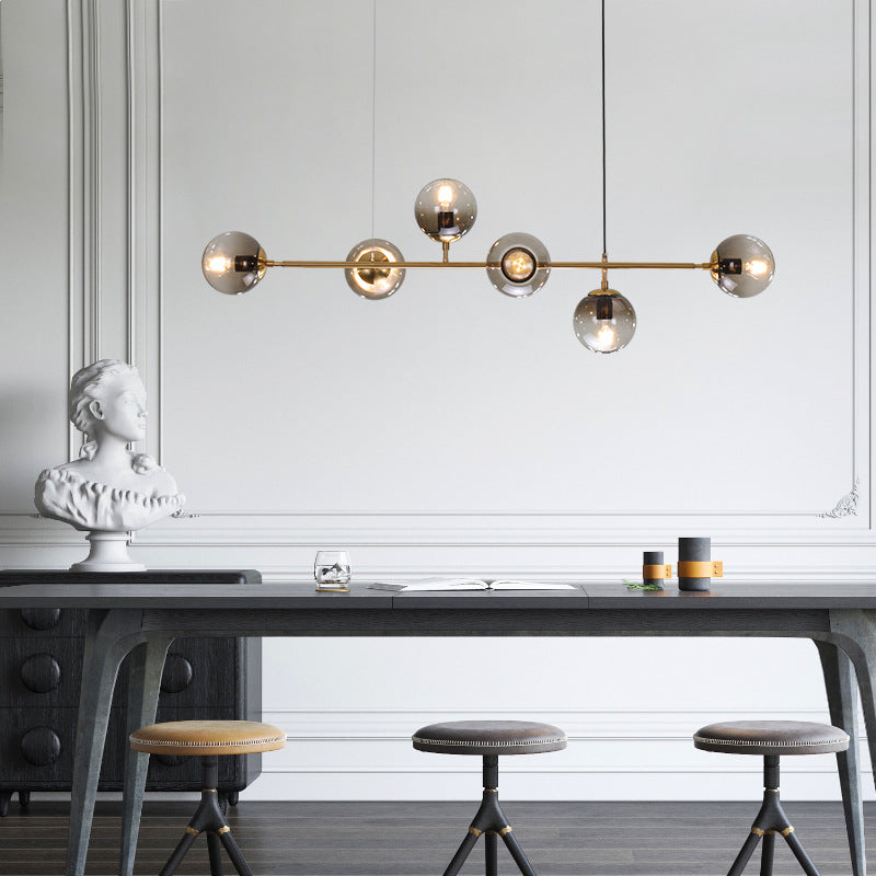 Modern Sputnik Chandelier 6-Light 125cm Smoke Cover Ceiling CL-SPC6
