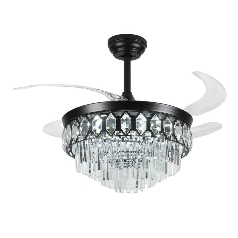 Windora Elowen 42" Black Crystal Chandelier DC Ceiling Fan w/ 3CCT LED Remote - image 3