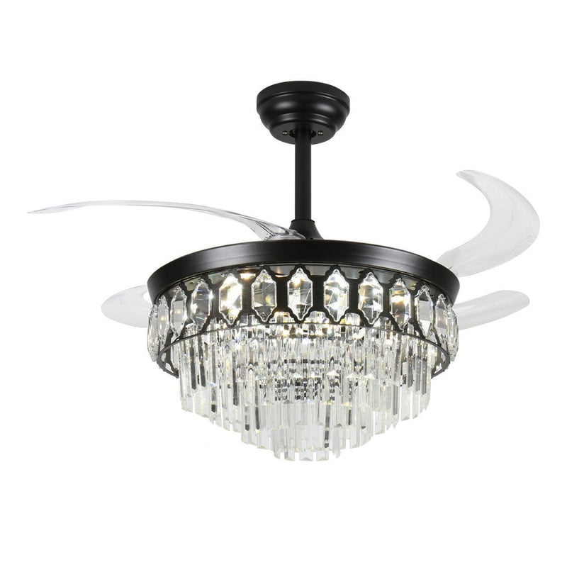 Windora Elowen 42" Black Crystal Chandelier DC Ceiling Fan w/ 3CCT LED Remote - image 2