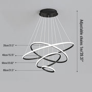 4 Rings Chandelier Black 3 Colors Home Ceiling Light CL-4RB