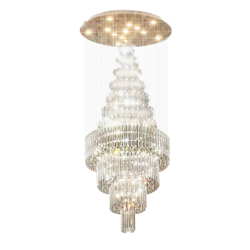High Ceiling Crystal Chandelier Raindrop Staircase Chandelier CL-LRC