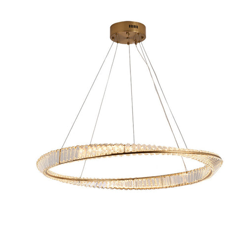 1 Ring Crystal Chandelier 60cm Gold 3 Colors With Remote CL-1R6