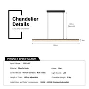 Crackle Resin Linear Pendant Light Modern Minimalist Dining Chandelier CL-LSCC
